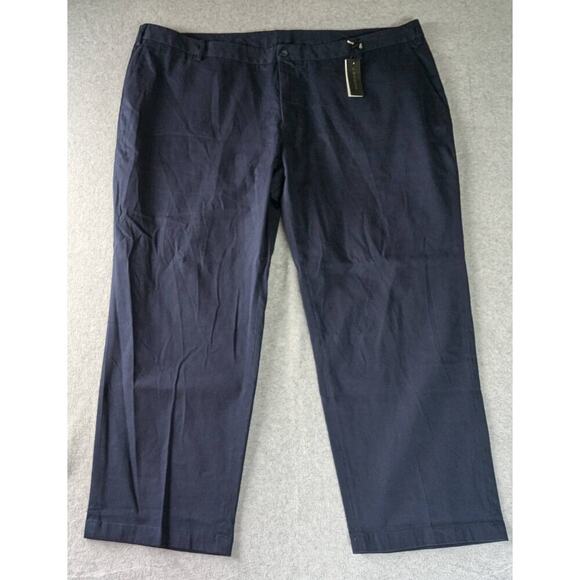 $178 NWT J.HILBURN Pants Size 50 x 29 Dressy Straight Relax Flat Front Navy - Picture 1 of 8